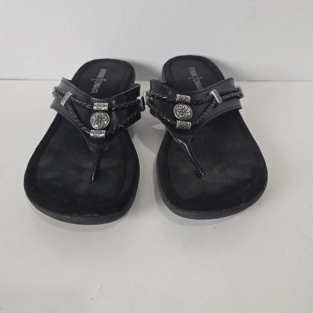 Minnetonka Southwest Black Sandals